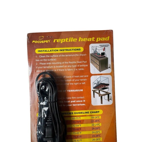 Focuspet Under Tank Heater, Reptile Heating Pad 6''x 8'' Waterproof UTH Heat Mat - Picture 2 of 6